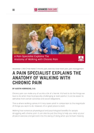 Pain Specialist Explains The Anatomy of Walking with Chronic Pain