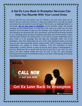 A Get Ex Love Back In Brampton Services Can Help You Reunite With Your Loved Ones