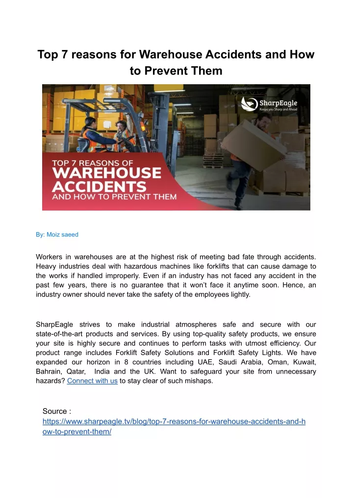 top 7 reasons for warehouse accidents