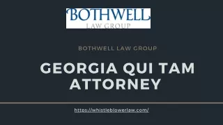 Georgia Qui Tam Attorney – Bothwell Law Group