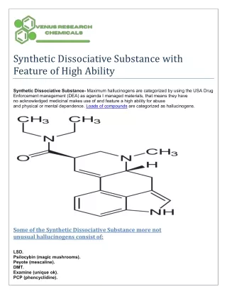 synthetic dissociative substance with feature