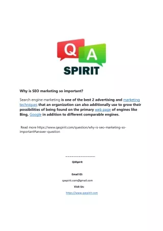 why is seo marketing so important
