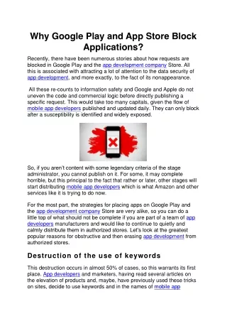 why google play and app store block applications