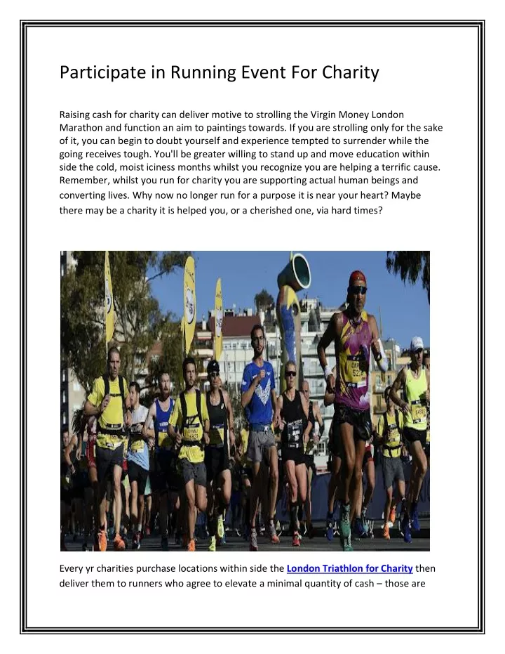 participate in running event for charity raising