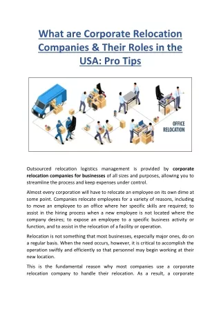 What Are Corporate Relocation Companies & Their Roles in the USA: Pro Tips