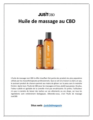 Huile de massage au CBD