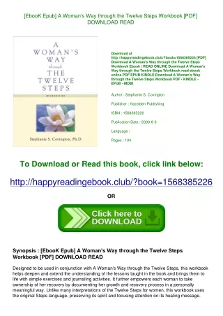 [EbooK Epub] A Woman's Way through the Twelve Steps Workbook [PDF] DOWNLOAD READ