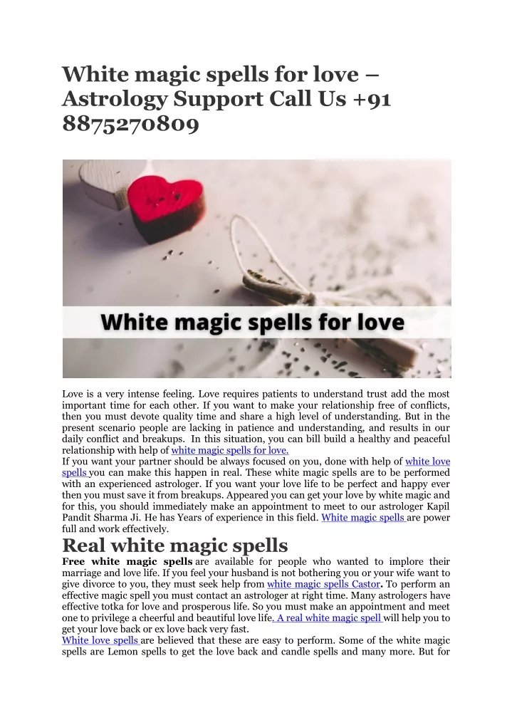 white magic spells for love astrology support