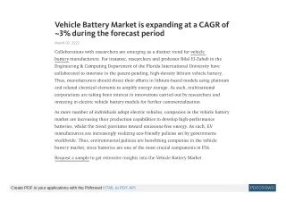 vehicle battery market is expanding at a cagr
