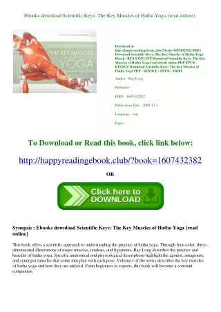 Ebooks download Scientific Keys The Key Muscles of Hatha Yoga {read online}
