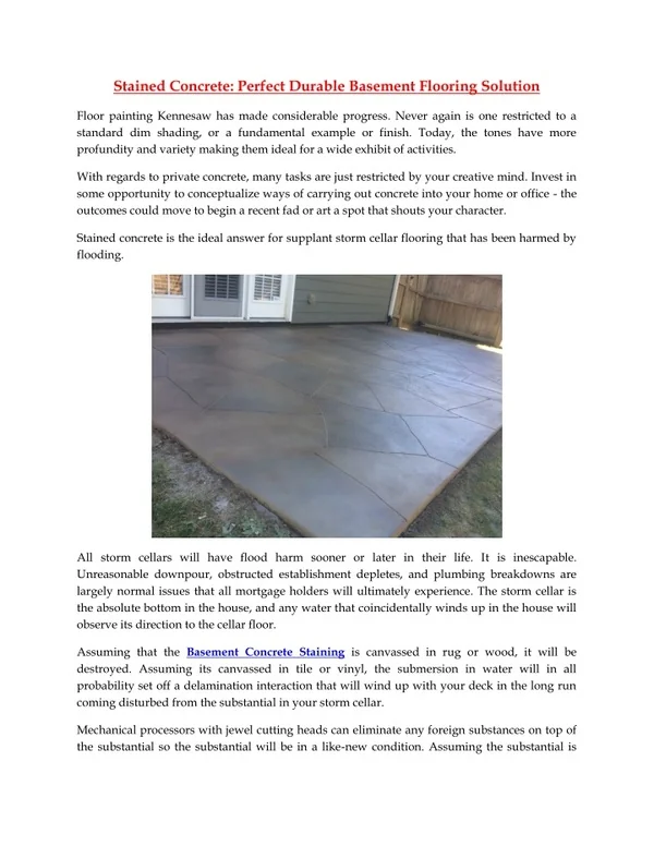 Stained Concrete Perfect Durable Basement Flooring Solution