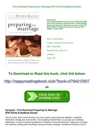 Free Download Preparing for Marriage [PDF EPuB AudioBook Ebook]