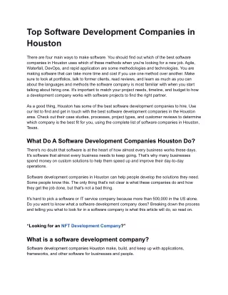 Top Software Development Companies in Houston