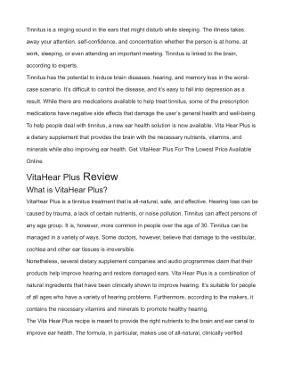 VitaHear Plus Reviews