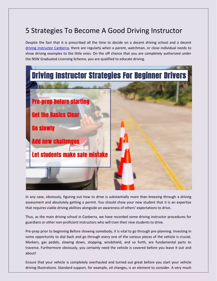 5 strategies to become a good driving instructor