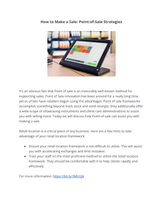 how to make a sale point of sale strategies