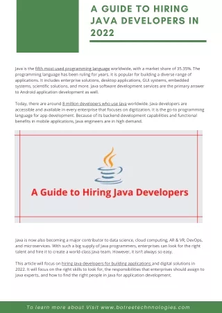 a guide to hiring java developers in 2022