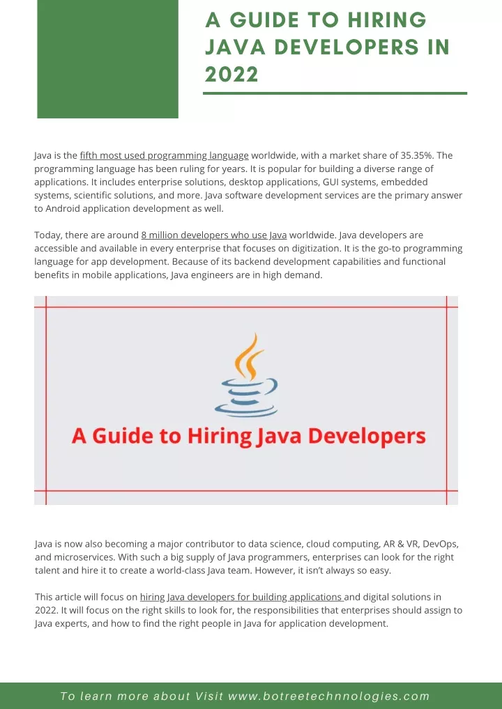 a guide to hiring java developers in 2022