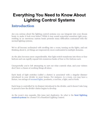 everything you need to know about lighting