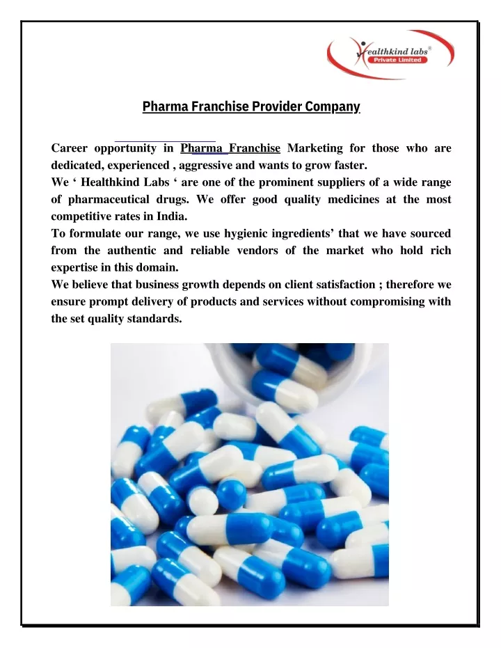 pharma franchise provider company