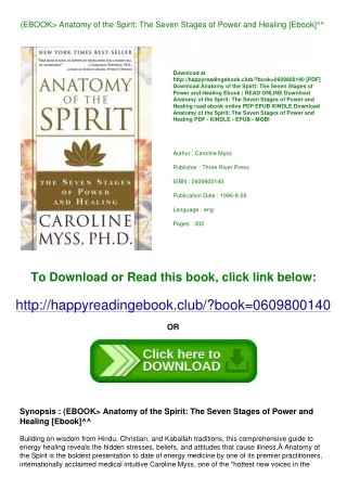 (EBOOK> Anatomy of the Spirit The Seven Stages of Power and Healing [Ebook]^^