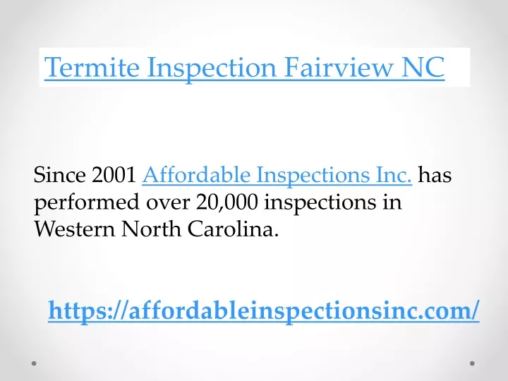 termite inspection fairview nc