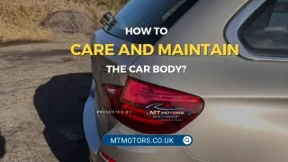 How to Care and Maintain the Car Body
