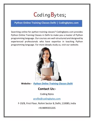 python online training classes delhi codingbytes