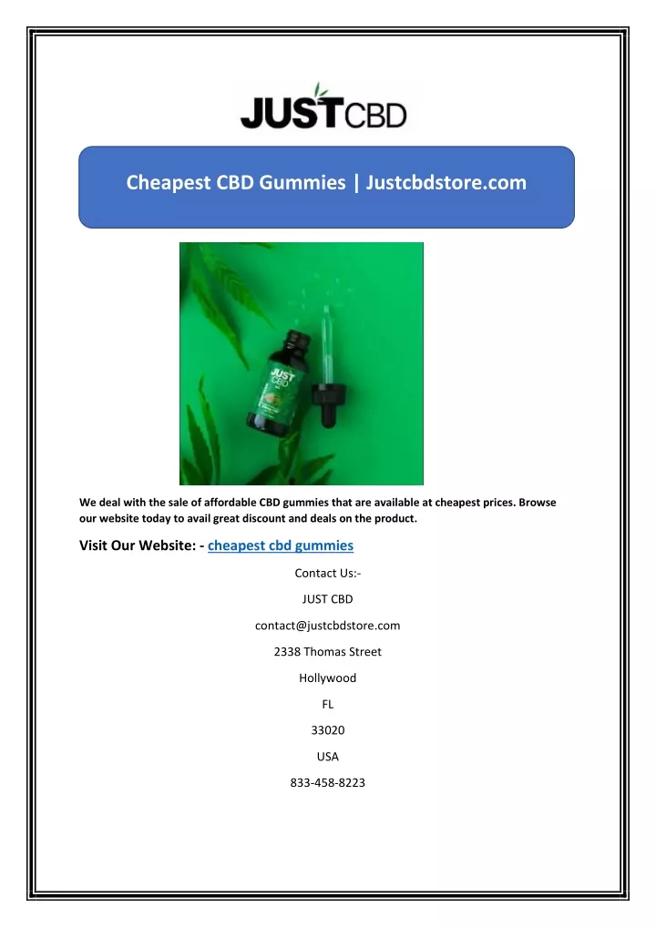 cheapest cbd gummies justcbdstore com