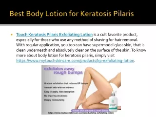 Best Body Lotion for Keratosis Pilaris