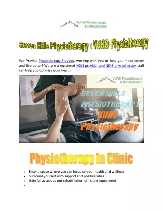 Seven Hills Physiotherapy VUNO Physiotherapy