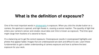 what is the definition of exposure