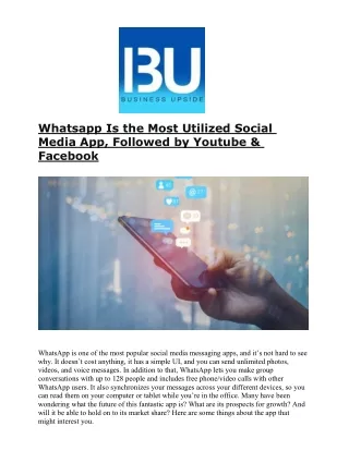 whatsapp is the most utilized social media