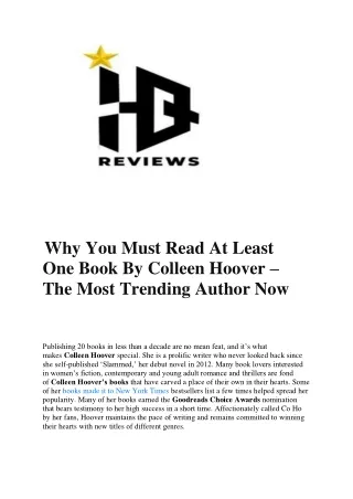 why you must read at least one book by colleen