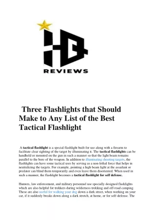 three flashlights that should make to any list