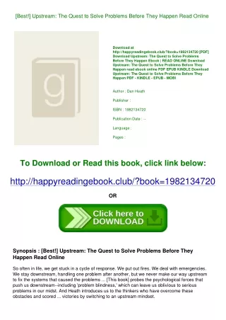 [Best!] Upstream The Quest to Solve Problems Before They Happen Read Online