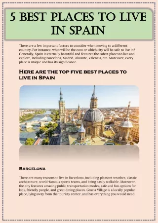 5 best places to live 5 best places to live