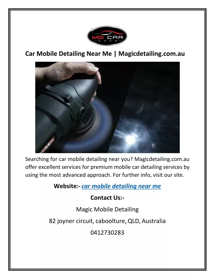 car mobile detailing near me magicdetailing com au