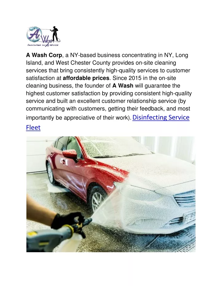 a wash corp a ny based business concentrating