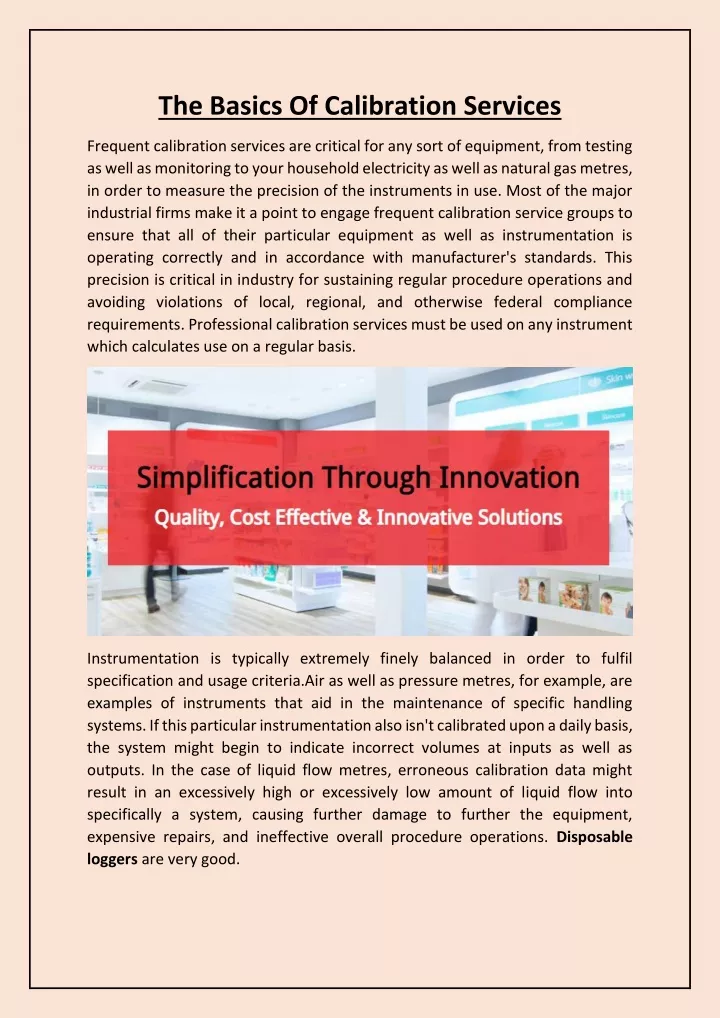 the basics of calibration services