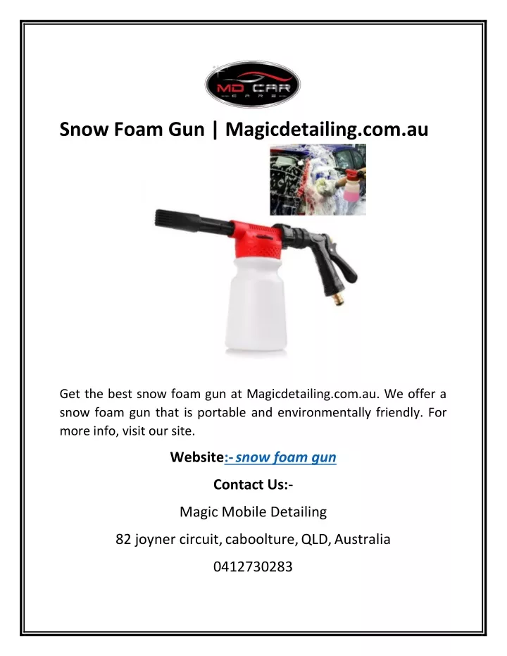snow foam gun magicdetailing com au