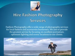 Hire Fashion Photography Services