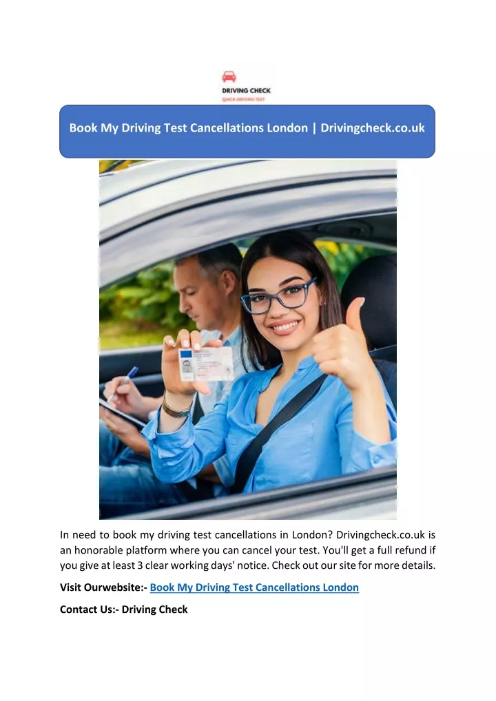 book my driving test cancellations london