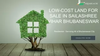 Low-cost Land for Sale in Sailashree Vihar Bhubaneswar