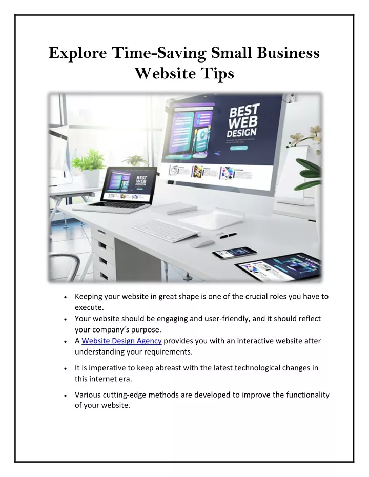 explore time saving small business website tips