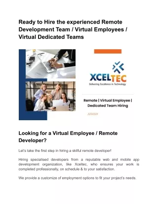 ready to hire the experienced remote development