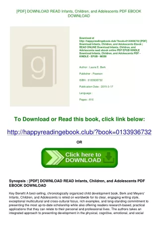 [PDF] DOWNLOAD READ Infants  Children  and Adolescents PDF EBOOK DOWNLOAD