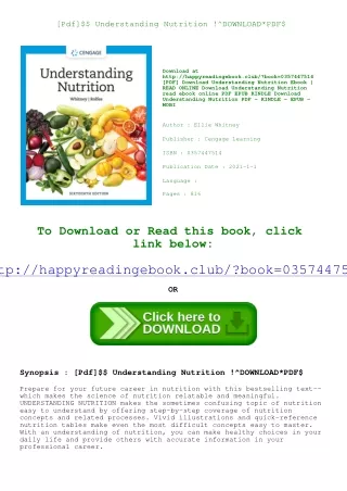 [Pdf]$$ Understanding Nutrition !^DOWNLOAD*PDF$