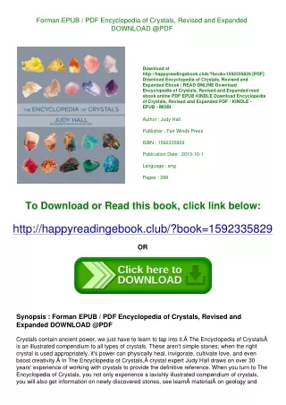 Forman EPUB / PDF Encyclopedia of Crystals  Revised and Expanded DOWNLOAD @PDF