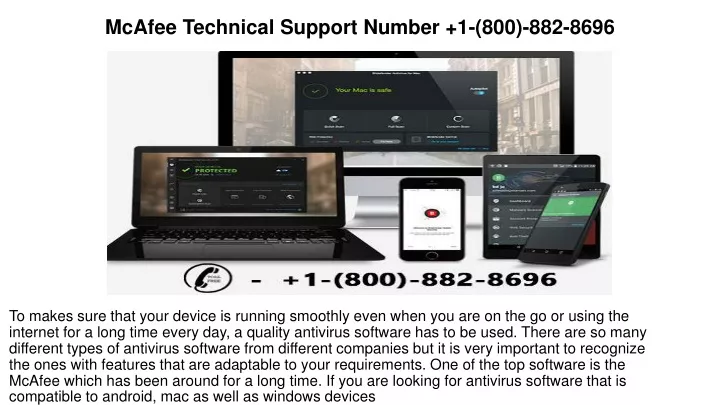 mcafee technical support number 1 800 882 8696